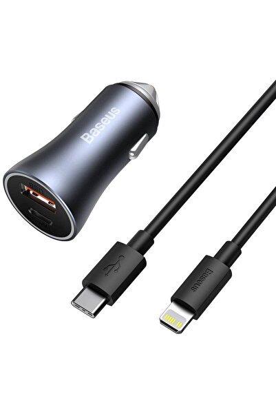 Baseus Încărcător auto USB și Type-C Baseus, Golden Contactor Pro Dual Quick ...