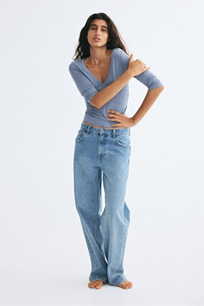 H&M V Yakalı Viskoz Üst