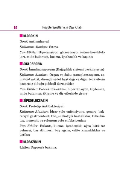 Hipokrat Kitabevi Fizyoterapistler için Cep Kitabı