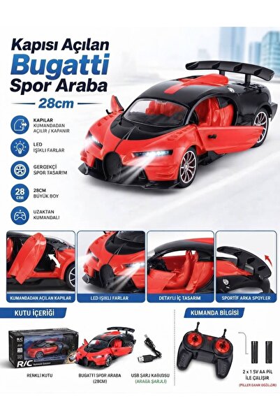 Tıfıl Toys Bugatti Tasarımlı Uzaktan Kumandalı 27MHz 5 Kanallı 1:14 Ölçekli S...
