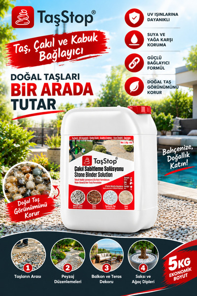 Isopave Taş Ve Kabuk Sabitleyici - Yapıştırıcı | Su Bazlı Taşstop 5kg | Çakıl...