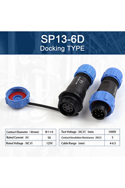 Choice5 1 set SP13-6D SP13 Aviation Waterproof Connector IP68 Docking Electri...