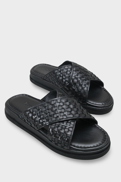 Capone Outfitters Garcon Cross-Strapped Knitted Patterned Genuine Leather Men...