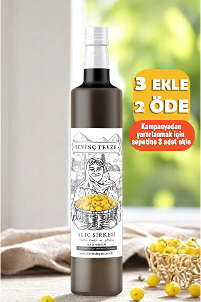 Organik Teyze Sevinç Teyze Alıç Sirkesi 500ml - Doğal Fermantasyon, Katkısız,...