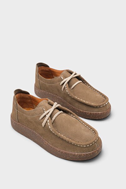 Capone Outfitters Miranda Hakiki Nubuk Deri Konfor Kadın Loafer Ayakkabı