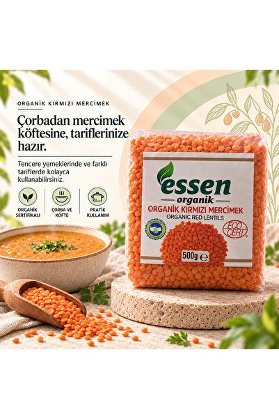 Essen Organik Organik Kırmızı Mercimek 500gr