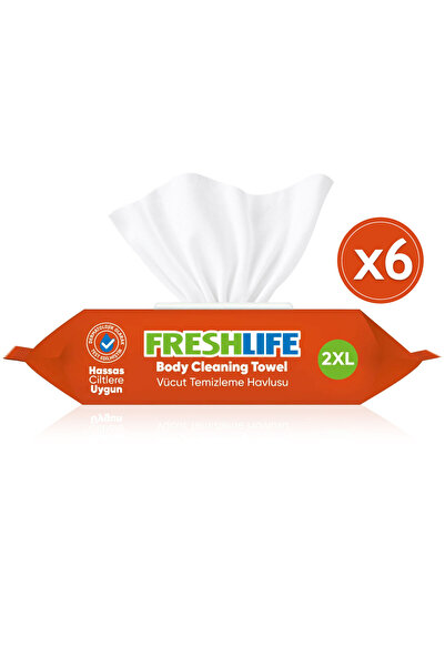 Freshlife اشترِ 6 واحصل على 5 مناشف تنظيف الجسم مقاس 50×2 XL وقطن روزي