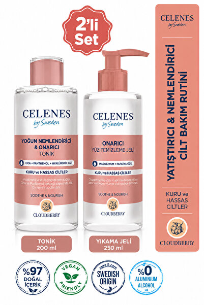 Celenes Kuru ve Hassas Ciltler için Yatıştırıcı & Nemlendirici Bakım Seti