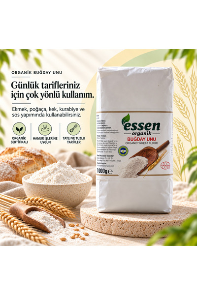 Genel Markalar Essen Organik Buğday Unu 1000gr
