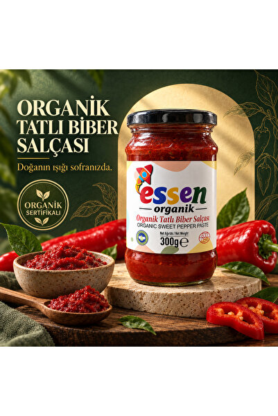 Essen Organik Tatlı Biber Salça (TUZSUZ) 300 gr