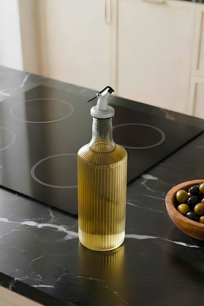 Glamis Selen Concept Pure Model Büyük Boy El Yapımı Cam Şişe ve Yağdanlık