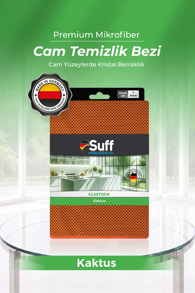 Suff Kaktus Cam Mikrofiber Bez Buzdolabı Cam Rafları Temizlik Bezi Overlok Ke...