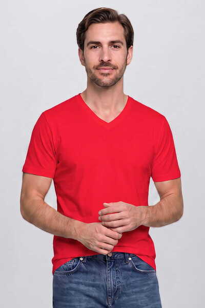 RELAXIA T-Shirt Men's V-Neck Combed Cotton