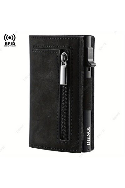 Choice Black Anti-theft Holder Men Wallets Rfid Blocking Aluminum Leather Pop...