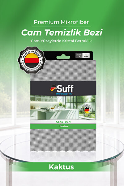 Suff Kaktus Mikrofiber Cam Temizlik Bezi Geniş Vitrin ve Cam Dolap Bezi Lazer...