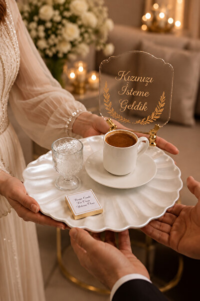 Beton Damat Kahvesi Tepsisi, Damat Fincanı Tepsisi, Tuzlu Kahve Tepsisi, Tuzlu Kahve Fincanı