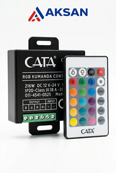 Cata CT-9147 RGB Şerit LED Kumandası ve Kontrol Cihazı 12V-24V 18A 216W Ultra...