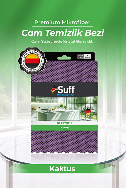 Suff Kaktus Mikrofiber Cam Temizlik Bezi Büyük Boy Parlak Lake Dolap Yüzey Be...