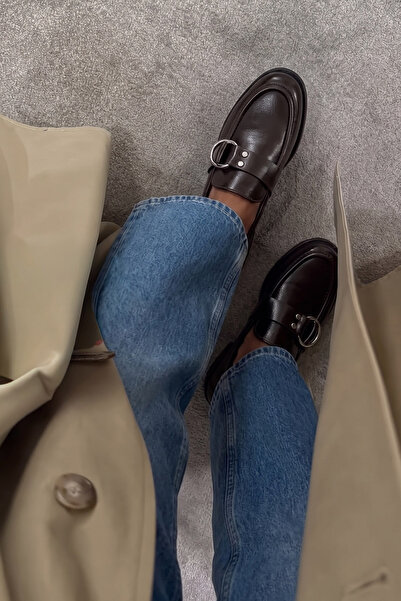 LUTVELIZADE Loafer 2603 - Γυναικείο Loafer σε πικρό καφέ χρώμα με λεπτομέρεια...