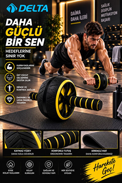 Delta Ab Wheel Egzersiz Fitness Tekerleği Karın Kası Ab Slider Kondisyon Spor...