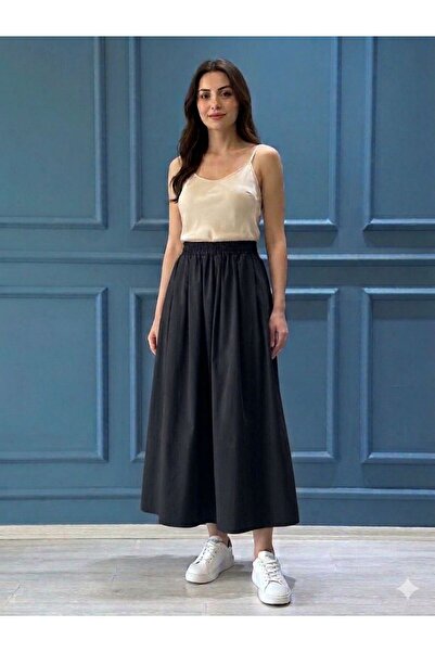 Sentez 5479 Ely Waist Elastic Skirt Black