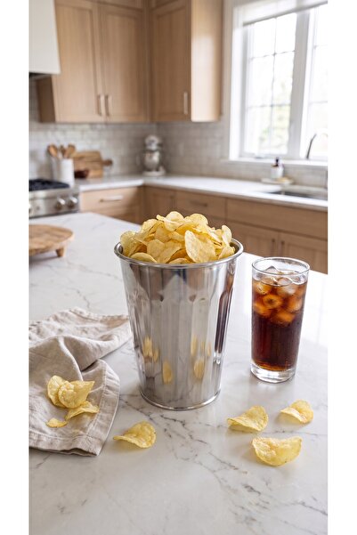 Home GreyfurtArt Krom Kaplama Popcorn Cips Patlamış Mısır Atıştırmalık Kasesi...