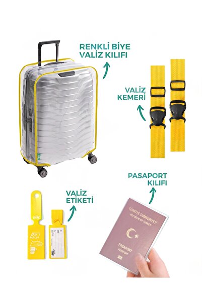 Trink Çanta Set husă transparentă pentru valiză (husă pentru valiză-curea pen...