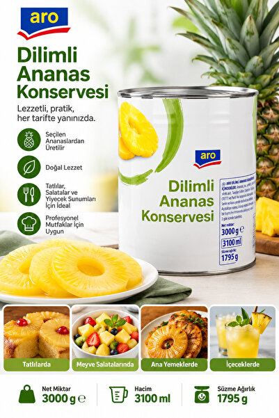 Aro Dilimli Ananas-3kg