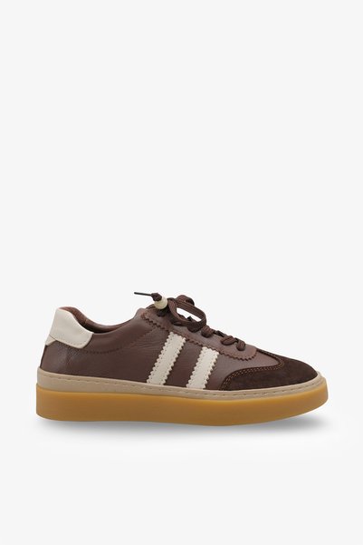 İNNABUTİKK Women's Genuine Leather Sneaker Belis Brown