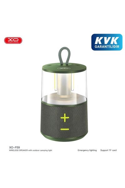 Xo Kamp Işığı&Kablosuz Hoparlör F59,1200mAh Batarya,FM Radyo,MicroSD,IPX5 Suy...