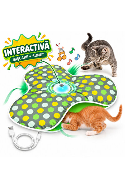 PRODYS Jucarie Inteligenta pentru Pisici, Interactiva, 3 Moduri de Joaca, Cu ...