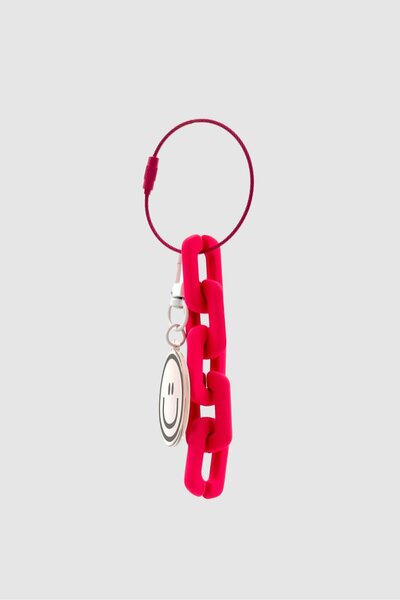 Wuclo Smiling Face Figured Chain Detailed Bag Charm Pink