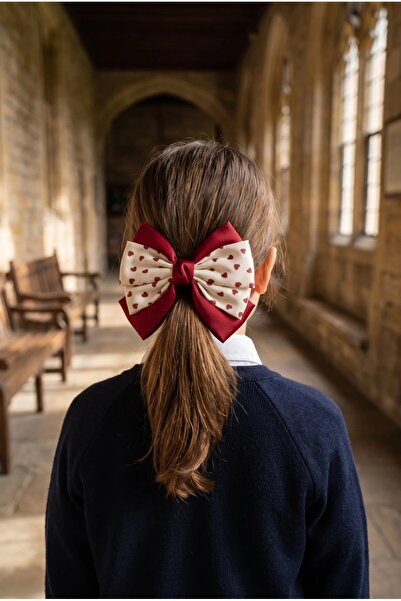 Katia&Bony Heart Bow Automatic Buckle Ecru-Burgundy