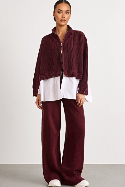 Cockatoo Oversized Knitwear Jacket Trousers Zippered Suit Shirt Detailed Comf...