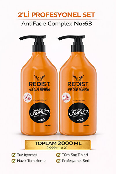 Redist Tuzsuz Şampuan Etkili Keratin Sonrası Bakım – Uzun Süreli Pürüzsüzlük ve Nem Desteği | 1000 ml 2 Adet