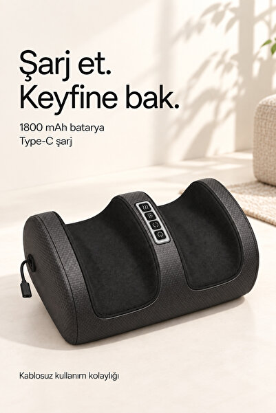 Yellowtech Şarjlı Isıtmalı Ayak ve Bacak Masaj Aleti Sıcak Kompresli 3 Kademeli Çift Yönlü Yoğurma Type-C