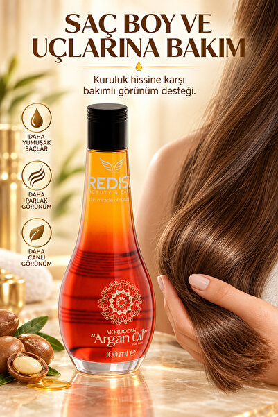 Redist Argan Yaği 100 ml – Tüm Saçlar Için Anında Onarici Ve Besleyici Bakım - Vegan