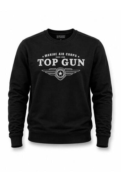 TOP GUN "Top Gun" Printed Sweat Black