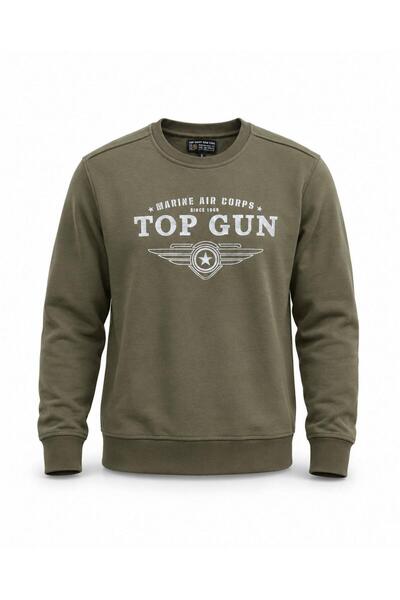 TOP GUN "Top Gun" Printed Sweat Khaki