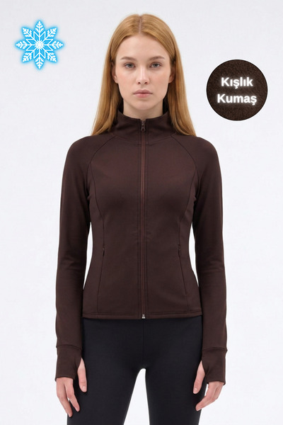 Nordmende Women's Winter Fleece Blouse with Finger Detail and Zipper