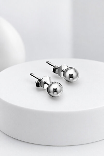 jelux silver Gümüş 925 Ayar 4 Mm Top Küpe