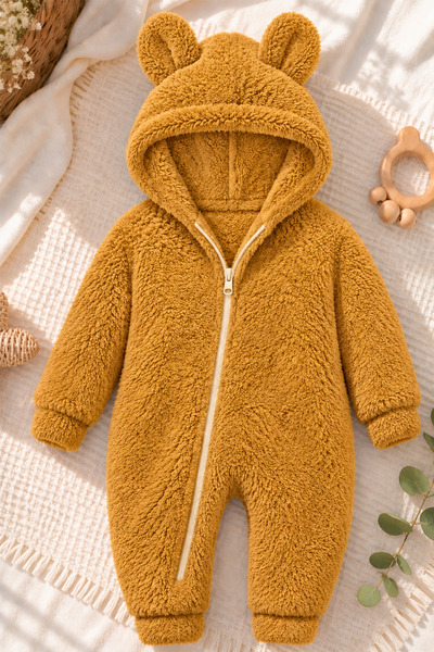 ipek atlas Unisex Ayıcık Peluş Çocuk Tulum