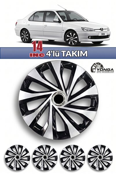 YONGA OTO AKSESUAR PEUGEOT 306 Jant Kapağı 14 İnç Kırılmaz 4'lü + 4 Amblem + ...