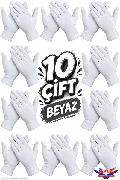 AXE SPORTSWEAR 10 ζευγάρια λευκά γάντια σερβιτόρου & μπαντό & παντοδράματος &...