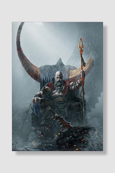 God Of War Oyun Posteri Kalın Parlak Kuşe Kağıdı