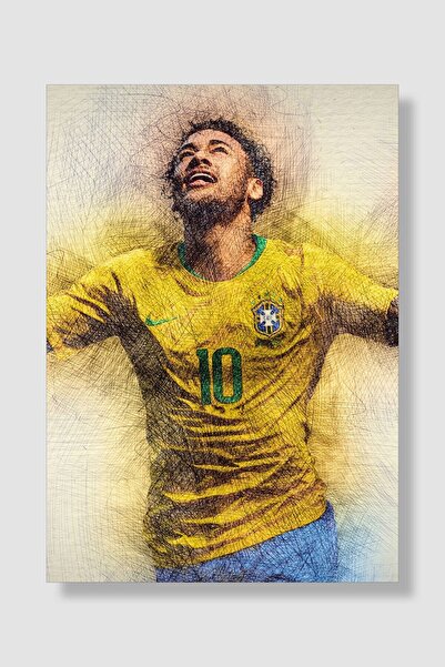 postick Neymar Spor Posteri Kalın Parlak Kuşe Kağıdı