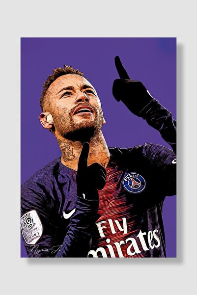 postick Neymar Spor Posteri Kalın Parlak Kuşe Kağıdı