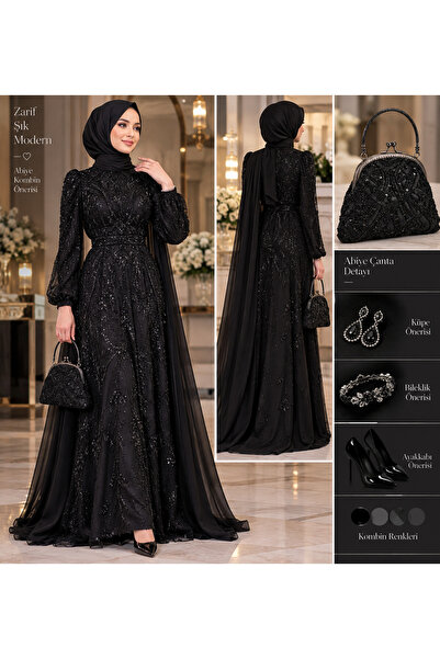 meryemin butiği Tasarım astarlı abiye çantası 20.25 cm