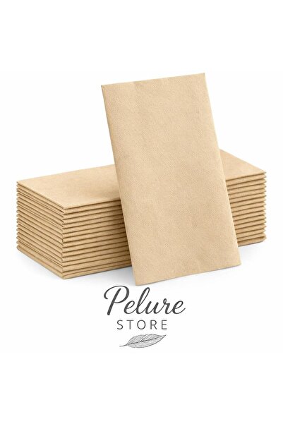 Pelure Store Kumaş Dokulu Krem Renk 20’li Özel Kutulu Kağıt Peçete