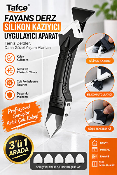 tafce Fayans Derz Dolgu Silikon Kazıyıcı Sıyırıcı Ve Uygulayıcı 3 Ü 1 Arada A...